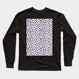 White and purple Spot Dalmatian Pattern Long Sleeve T-Shirt